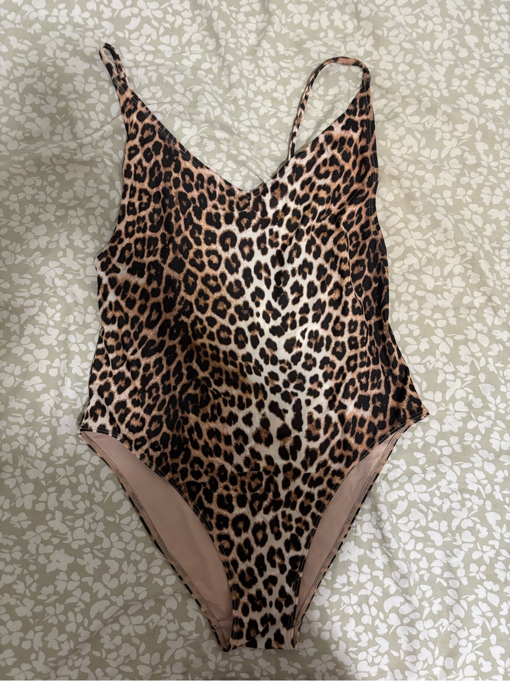 Leopard Print One-Piece Swimsuit - Brown/Tan/Black